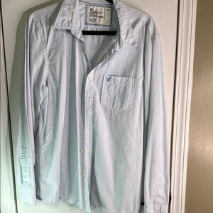 American Eagle Outfitters Men's Blue Striped Shirt